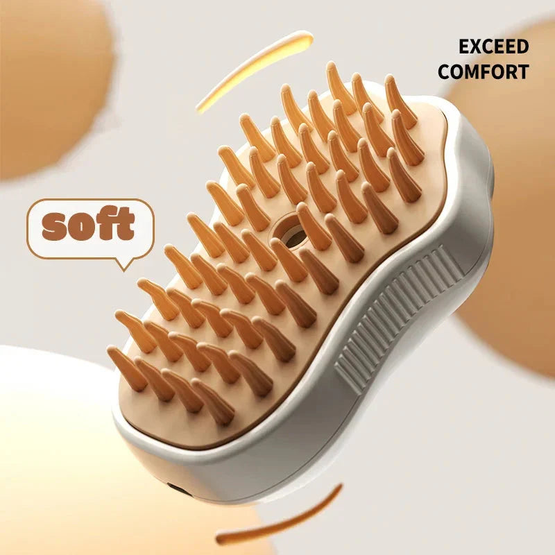 PetNova Steam Brush– 3-In-1 Pet Grooming Comb with Water Spray for Cats and Dogs