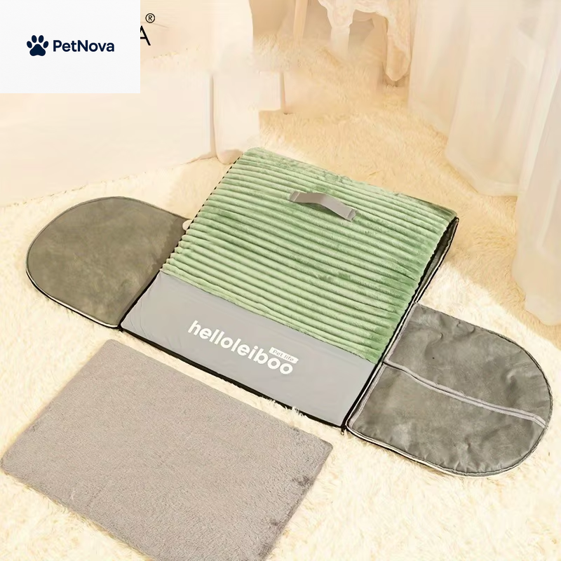 Thickened All-Season Enclosed Pet Bed Portable Dog House Cat Tent with Washable Bedding for Small Medium Large Dogs