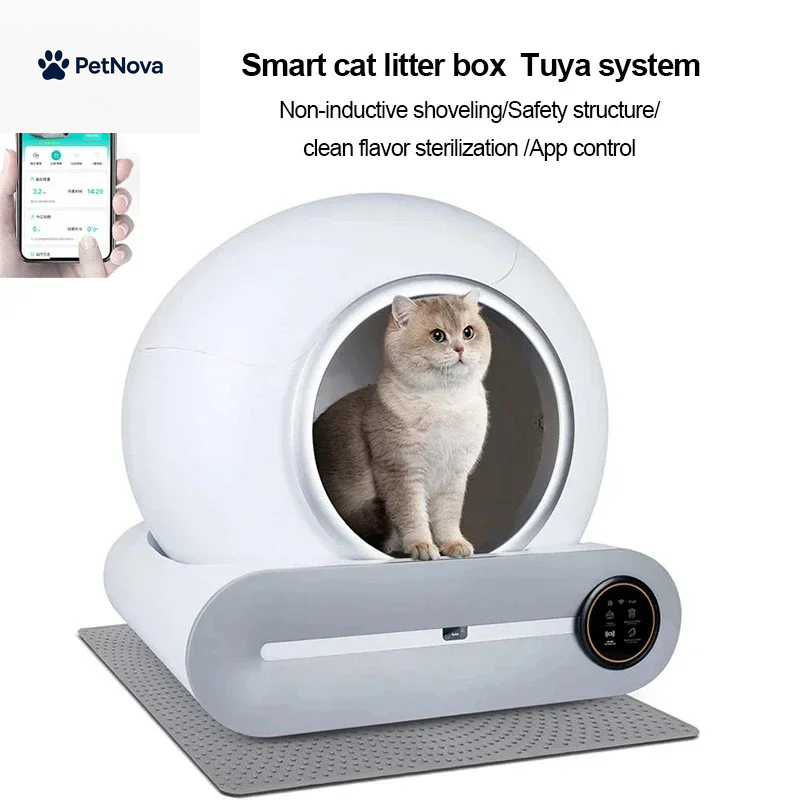 Automatic Self-Cleaning Cat Litter Box with Ionic Fragrance and App Control